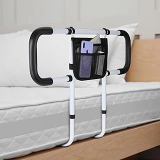 Extended Adjustable Bed Assist Rail with Handle Support, Storage Bag & Fixing Strap