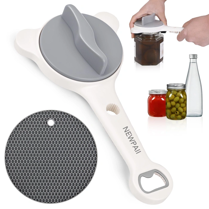 Amazon.com: NEWPAII Jar Opener for Weak Hands, Seniors & Arthritis – Adjustable 4-in-1 Bottle & Can Opener with Non-Slip Pad – for Large Pickle Jars, Soda, Wine – Left-Handed & Kid-Friendly, Dishwasher Safe : Home & Kitchen