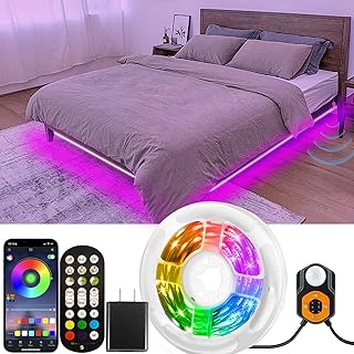 Motion Sensor RGB LED Strip Light, 19.68ft, Under Bed, Music Sync, Timer, Dimmable