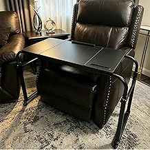 Overbed Bedside Table with Wheels, Height Adjustable Medical Tilt Top