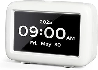 PILSAMAS Talking Alarm Clock with Medication Pill Reminders and Big Digit