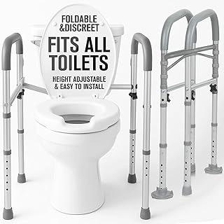Vive Folding Toilet Safety Rail with Handles