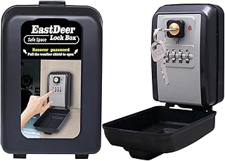 EASTDEER Wall Mount Outdoor Key Lock Box with Resettable Combination