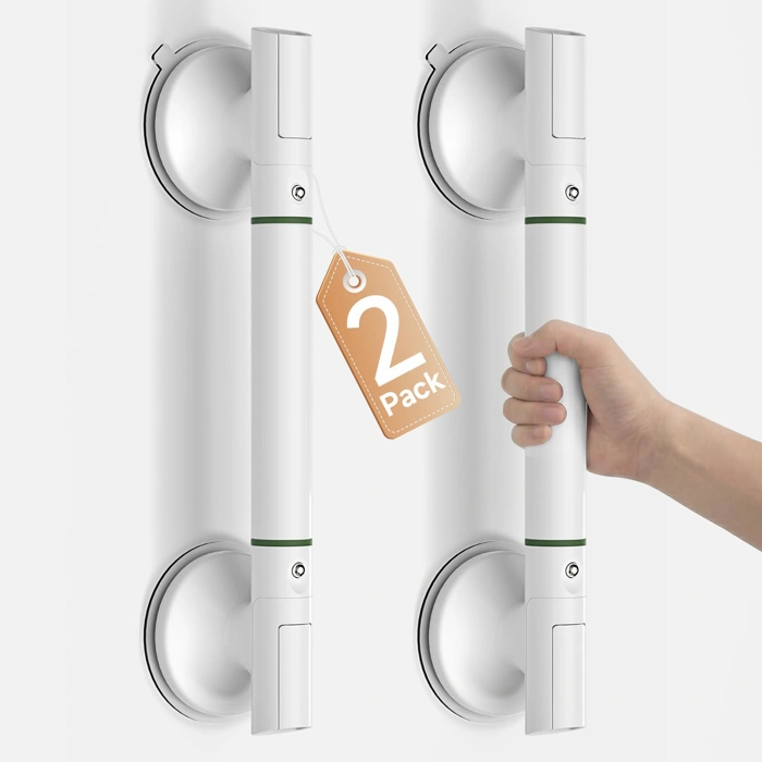 DOZAWA 17.7-Inch No-Drill Suction Shower Grab Bars, 2 Pack