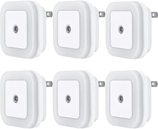 Uigos 0.5W LED Night Lights with Smart Dusk-to-Dawn Sensor, Daylight White, 6-Pack
