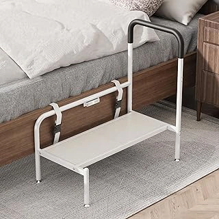 Josmimic Bed Step Stool with LED Light and Assist Rail for High Beds