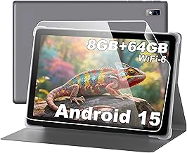 BYYBUO 10.1-inch Android 15 Tablet with 8GB RAM, 64GB ROM, HD Touchscreen