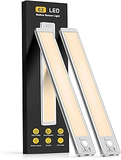 MCGOR 14.7-inch 2-Pack Rechargeable Dimmable Motion Sensor Under Cabinet Lights