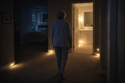 Motion-activated lights that turn on before she reaches for the switch