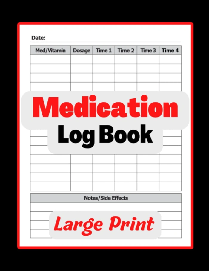 Medication Logbook and Pill Tracker: Daily Log for Doses and Side Effects