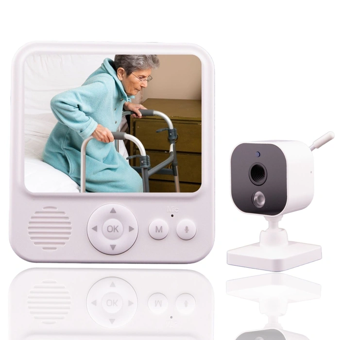 Smart Caregiver Video Monitor for Elderly Care, Portable, Rechargeable, Night Vision