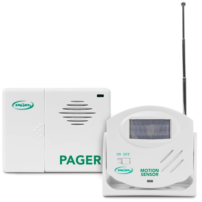 Smart Caregiver Wireless Motion Sensor Alarm System with Pager for Fall and Wandering Prevention - Mountable Motion Detector Alarm Alerts Medical Caregiver with Up to 300