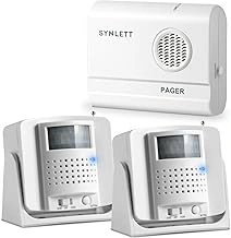 Bed Alarm Caregiver Pager with 2 Wireless Motion Sensors for Fall Prevention Door Chime