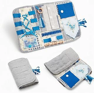 Blue Busy Fidget Blanket for Adults with Dementia